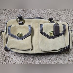 Chic Cream and Brown Women's Shoulder Bag